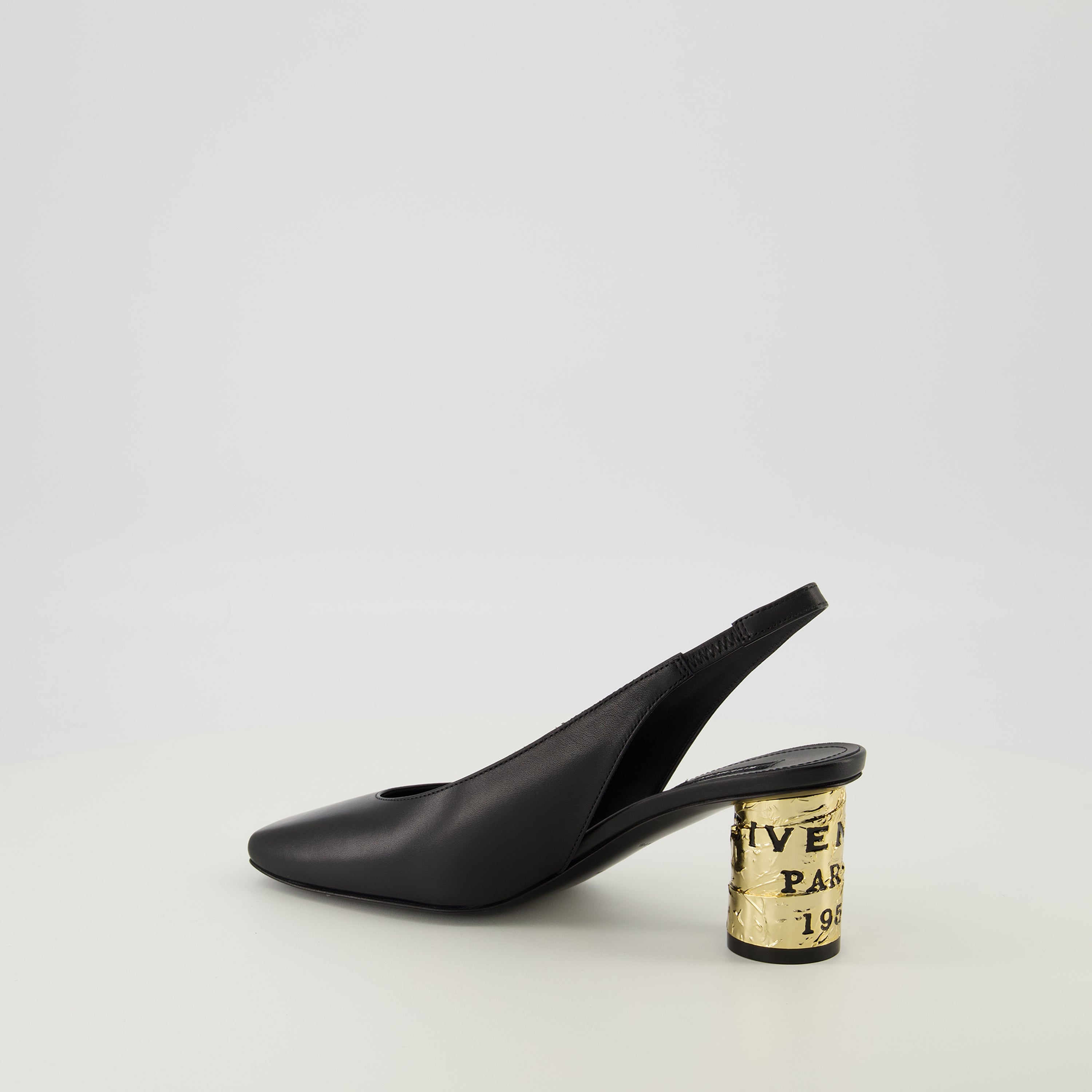 Image of Givenchy Black Tape Heels by Givenchy for Women - Season Spring-Summer 2026 - Back Right Three-Quarter View
