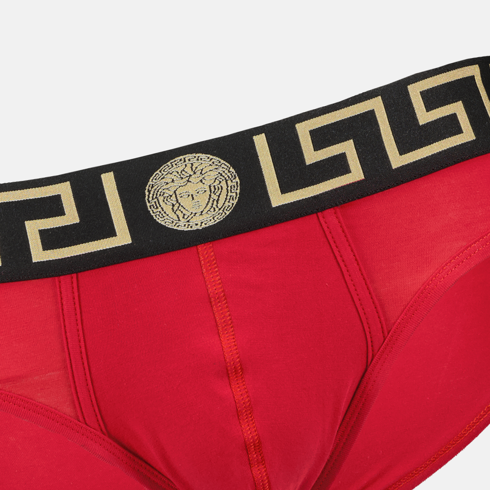 Versace slip, Greca pattern, Medusa emblem, red slip, men's essentials