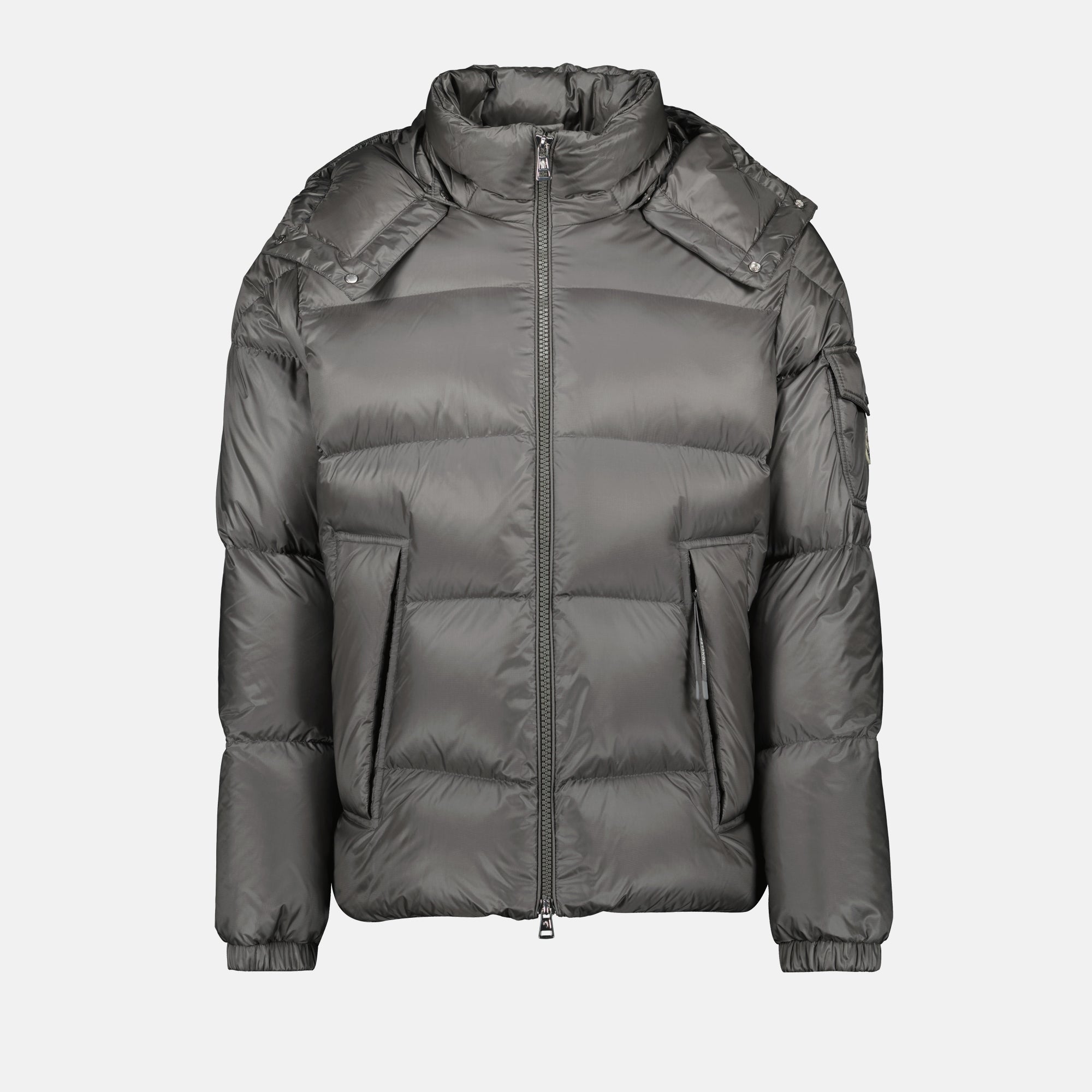 Moncler jacket, grey down jacket, Couyere jacket, water-repellent coat, autumn-winter outerwear