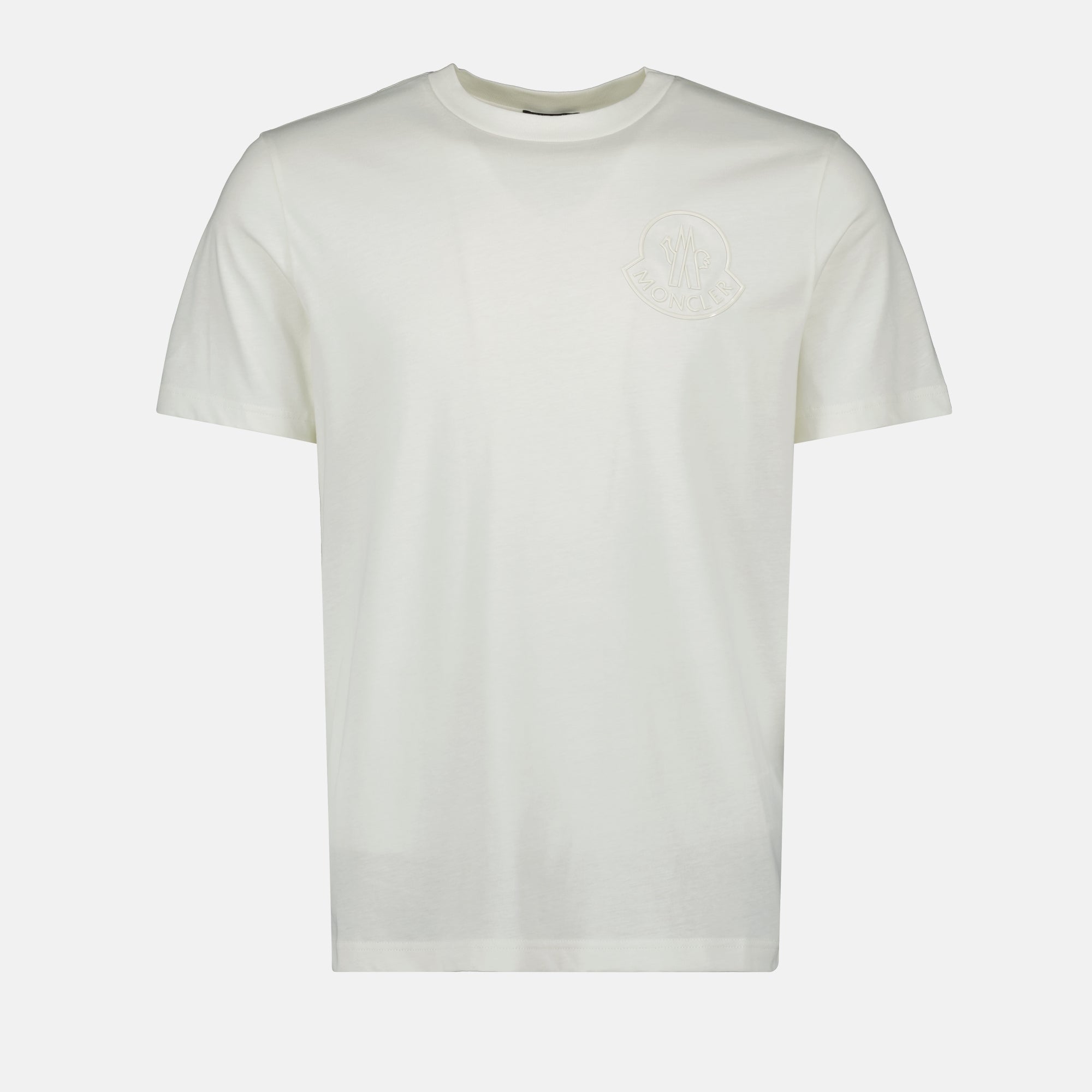 Moncler T-shirt, cotton jersey T-shirt, 3D logo shirt, white t-shirt, Autumn-Winter collection