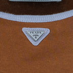 Image of Ribbed Brown Tank Top by Prada for Women - Season Spring-Summer 2026 - Detail View 2
