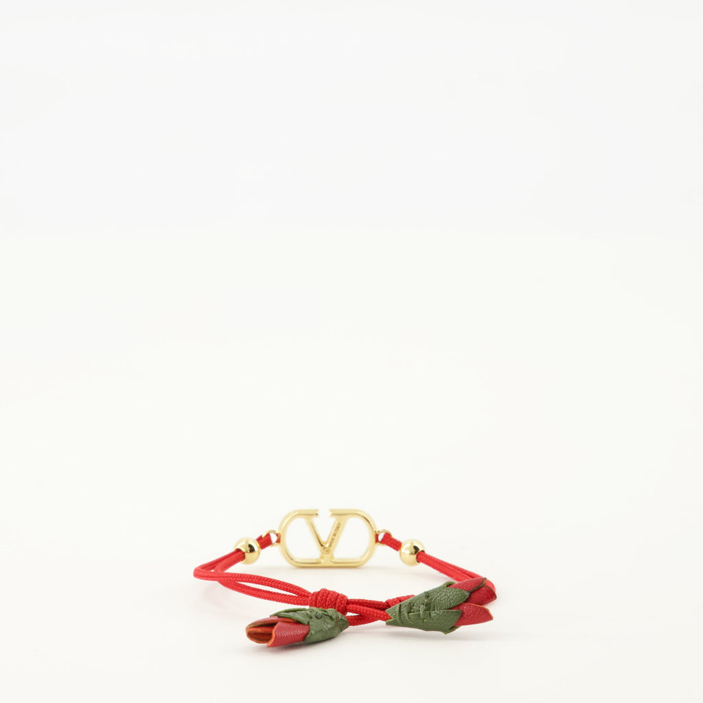 Image du bracelet Vlogo avec cordon rouge de Valentino Garavani pour femmes - Saison Printemps-Été 2026 - Vue de dos