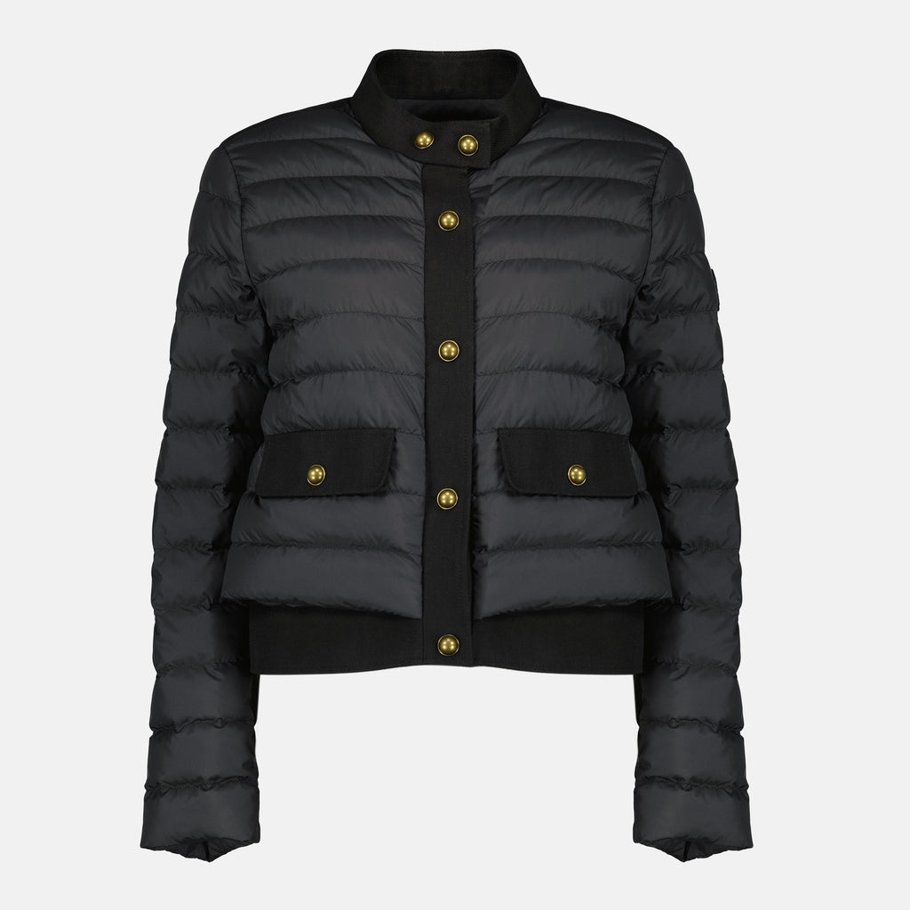 Image de la doudoune courte Juju noire de Moncler pour femmes - Saison Printemps-Été 2026 - Vue de face