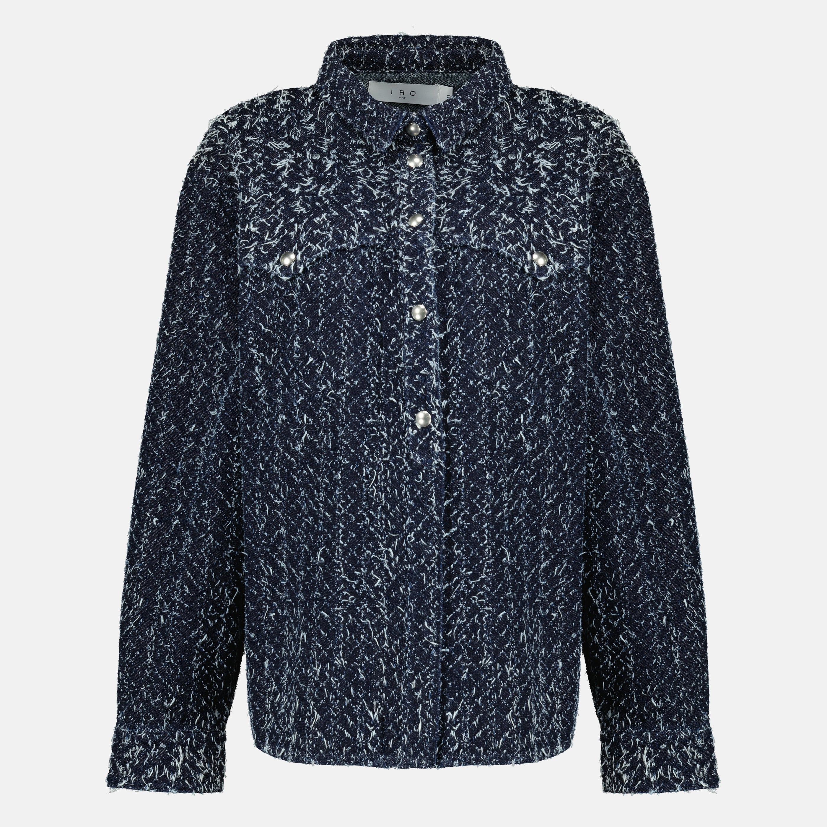 Denim Boucle Oversized Shirt