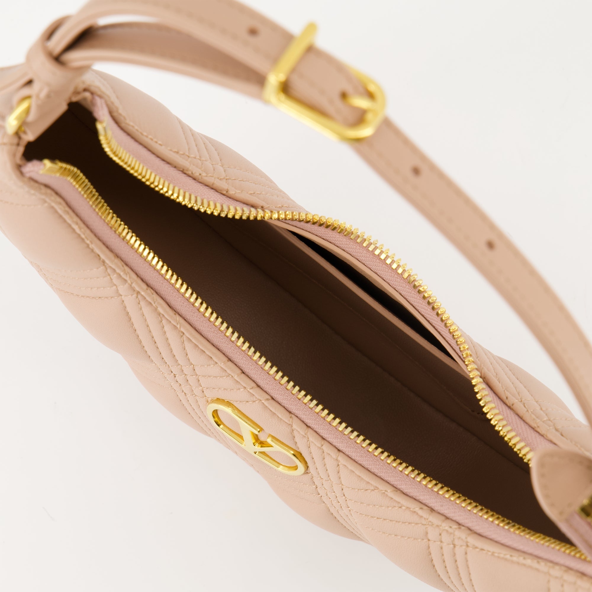 Valentino Hobo Quiltie 67, quilted leather bag, adjustable shoulder strap, zip closure handbag, designer accessories