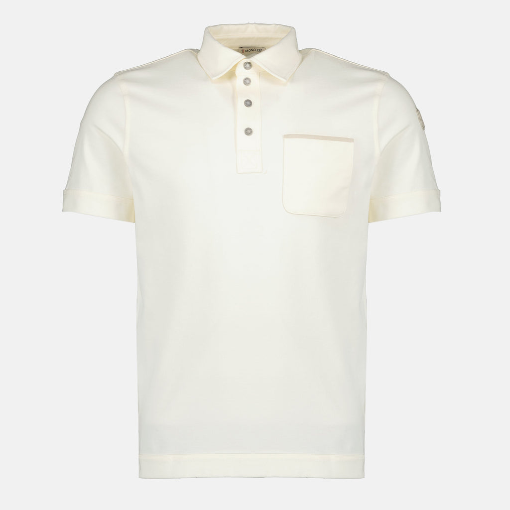 Bilde av Piqué Cotton Beige Polo fra Moncler for menn - Sesong Vår-Sommer 2026 - Frontvisning