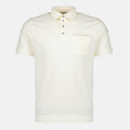 Imagem do polo em algodão Piqué bege da Moncler para Homens - Temporada Primavera-Verão 2026 - Vista frontal