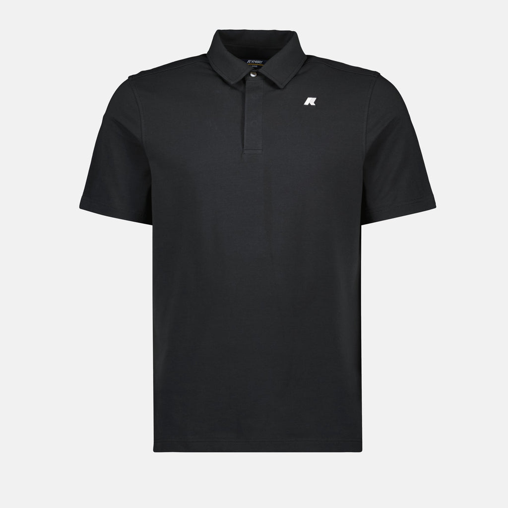 Polo Vincelle, K-Way polo, classic polo shirt, black polo, jersey cotton shirt