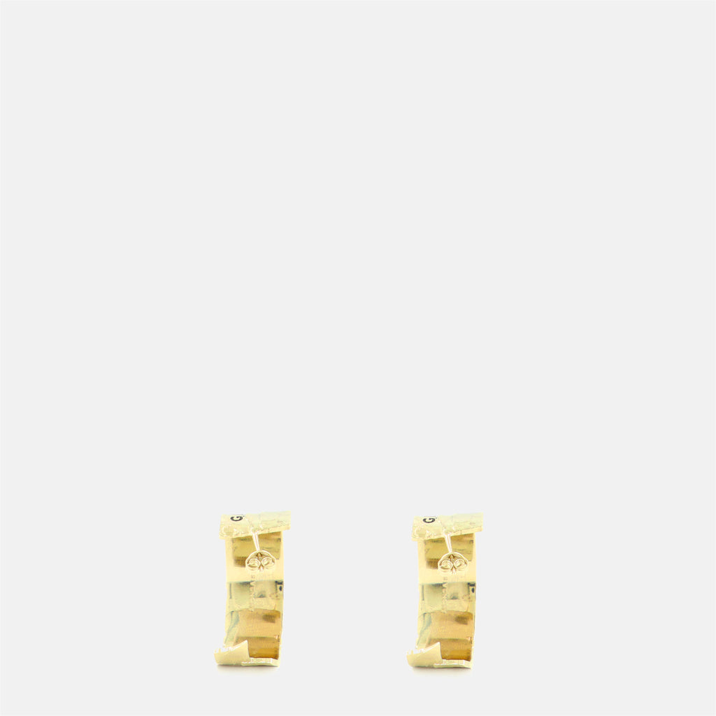 Givenchy earrings, brushed metal earrings, gold earrings, fashion accessories, Givenchy Tape collection