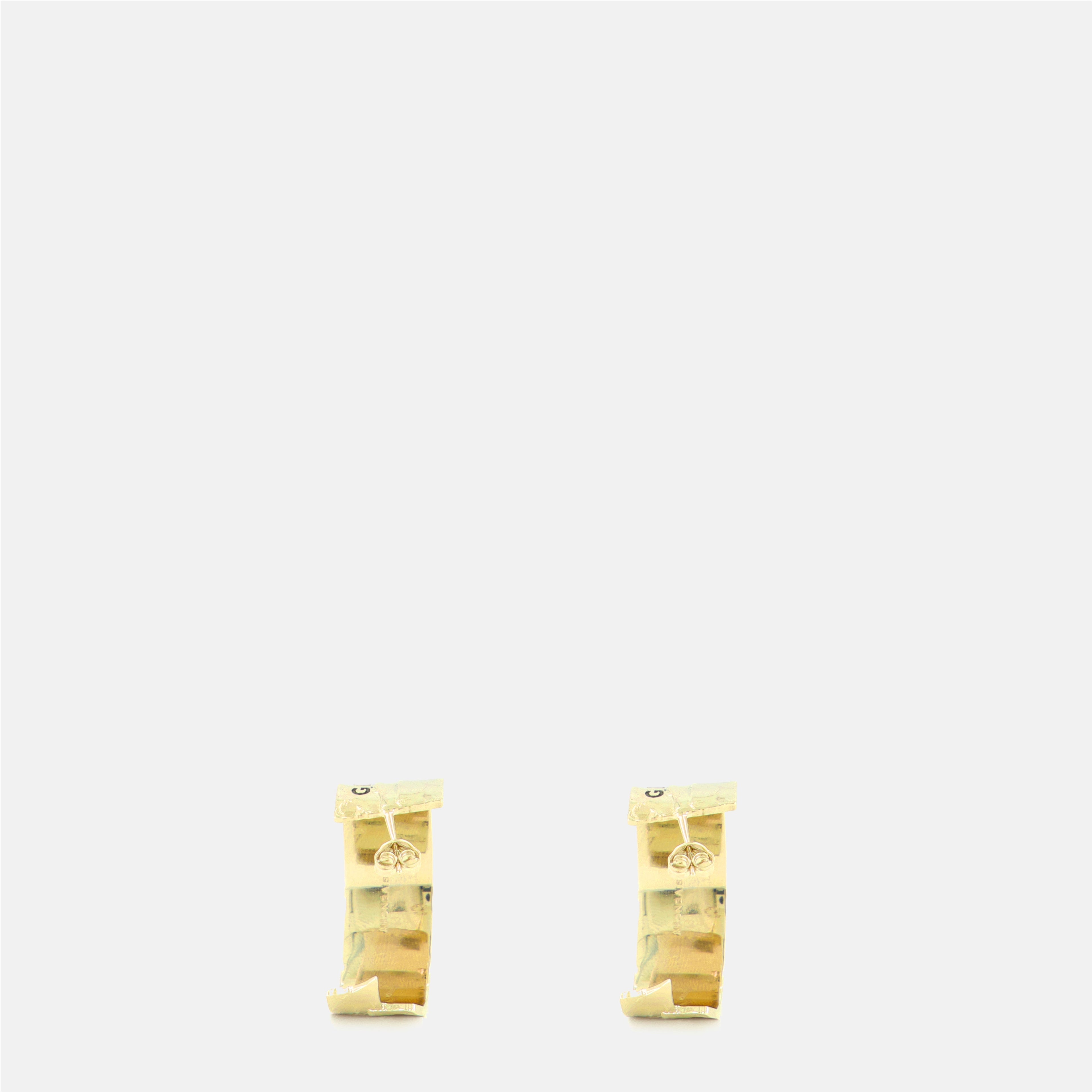 Givenchy earrings, brushed metal earrings, gold earrings, fashion accessories, Givenchy Tape collection