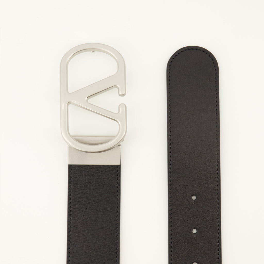 Valentino Garavani belt, Reversible belt, VLogo accessory, Luxury belt, Adjustable leather belt
