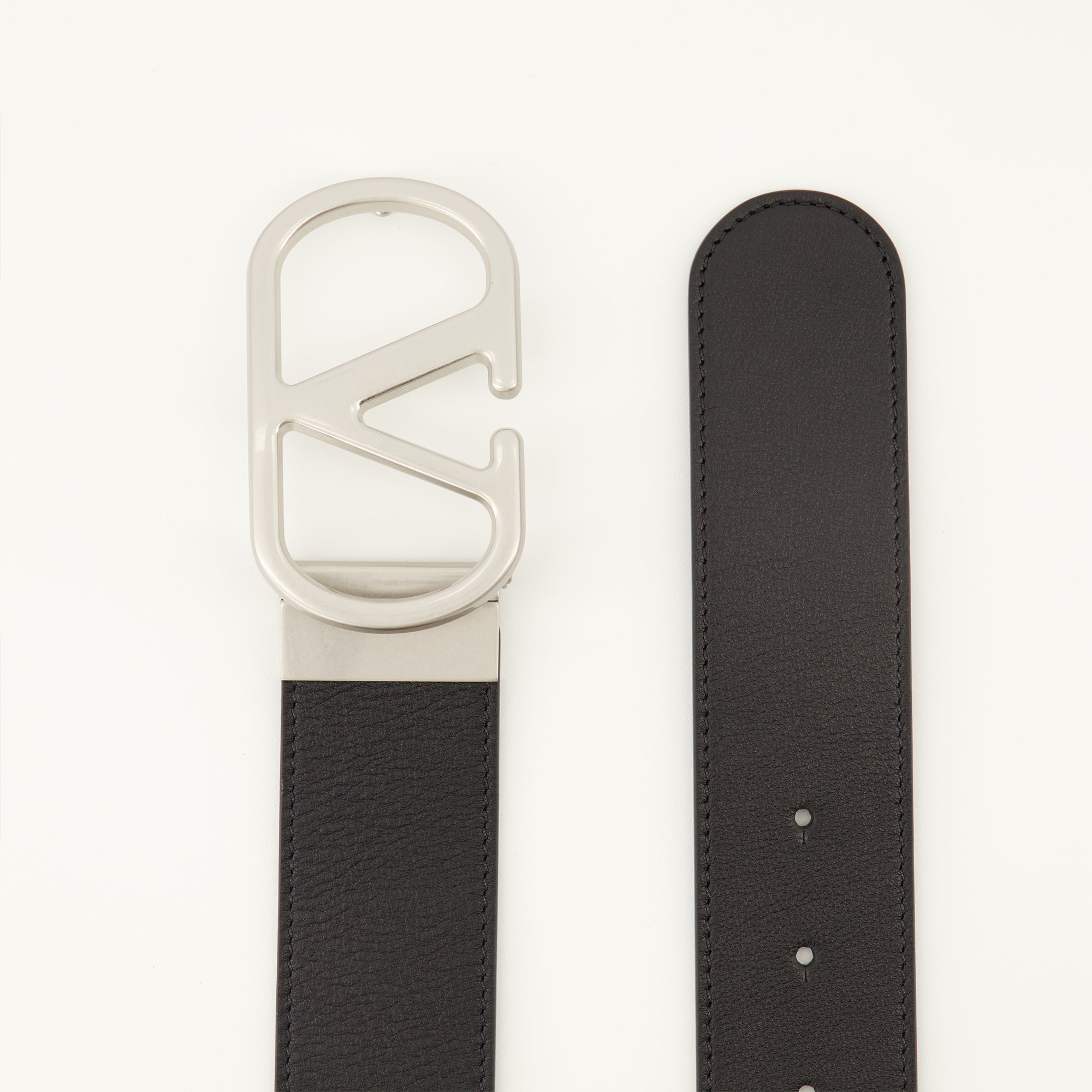 Valentino Garavani belt, Reversible belt, VLogo accessory, Luxury belt, Adjustable leather belt
