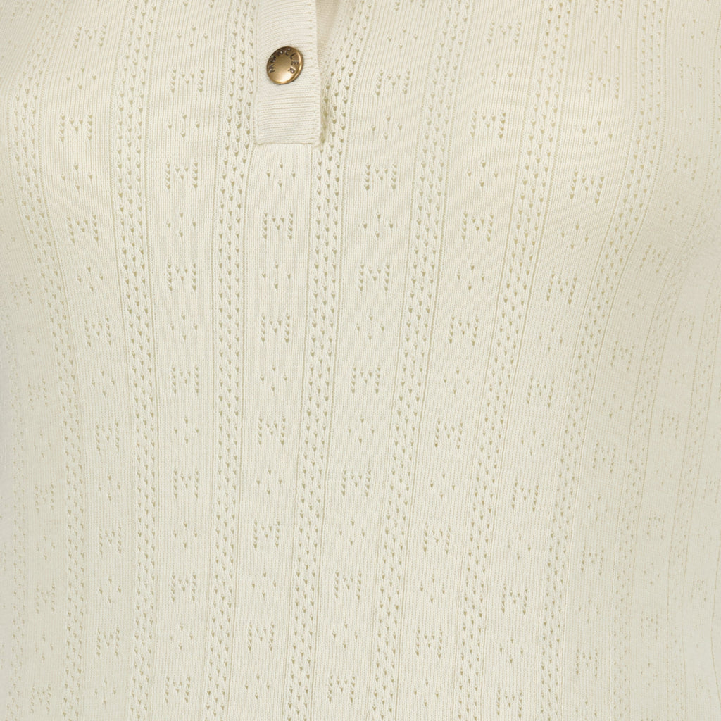 Polo in Cotone Beige con Motivo
