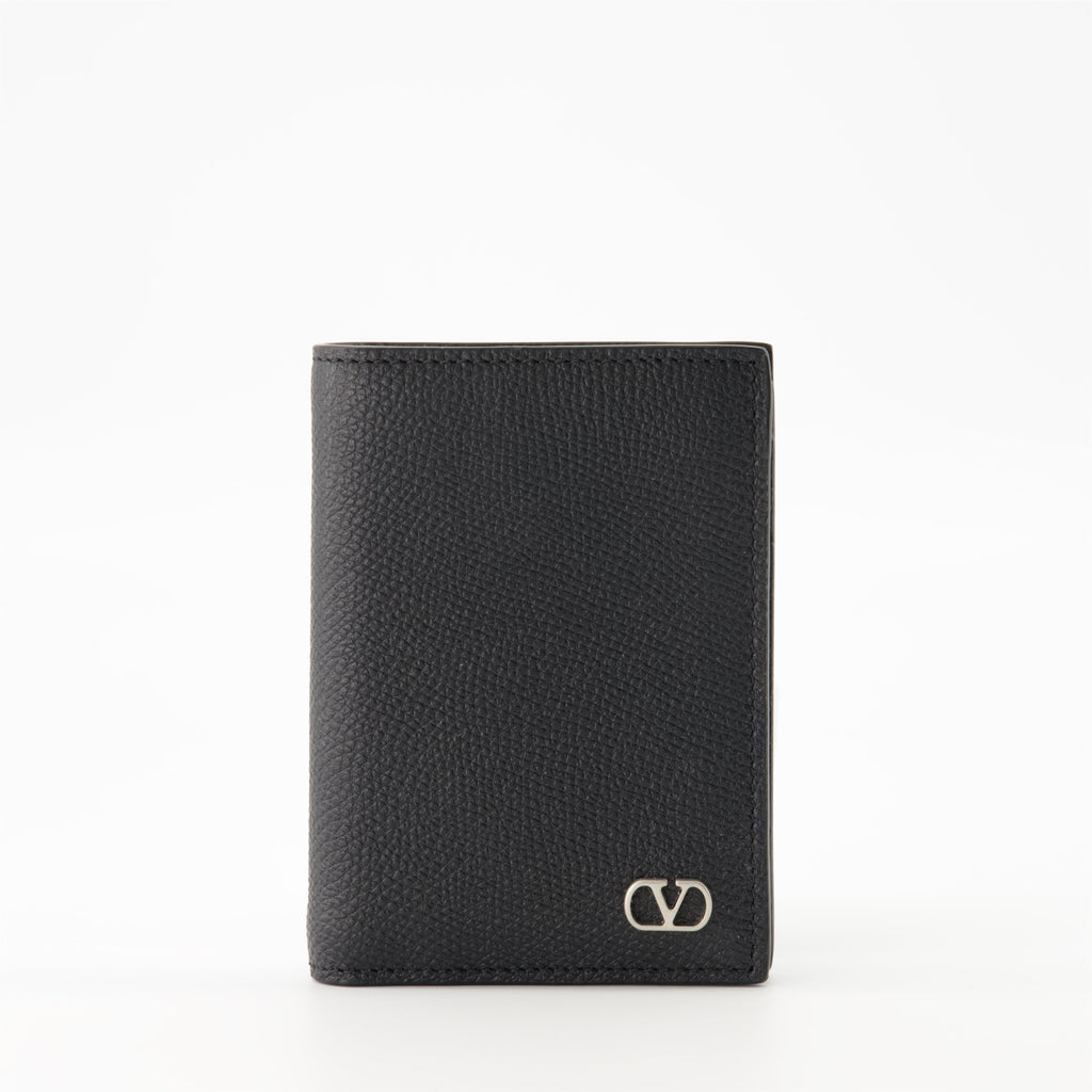 VLogo wallet, Valentino accessories, black leather wallet, men's wallet, designer wallet