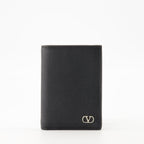 VLogo wallet, Valentino accessories, black leather wallet, men's wallet, designer wallet
