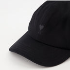 Ami Paris cap, black cap, unisex accessory, cotton cap, adjustable cap