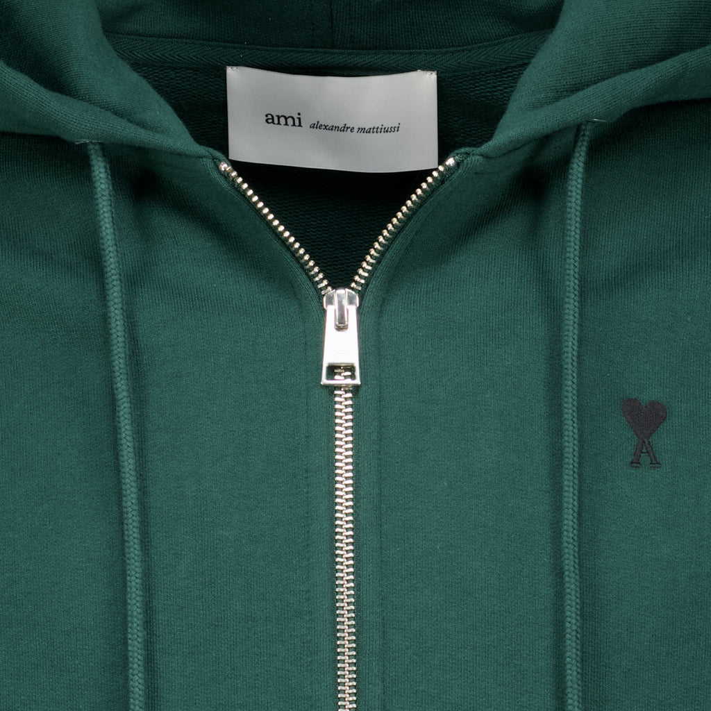 Felpa in cotone con cappuccio e zip
