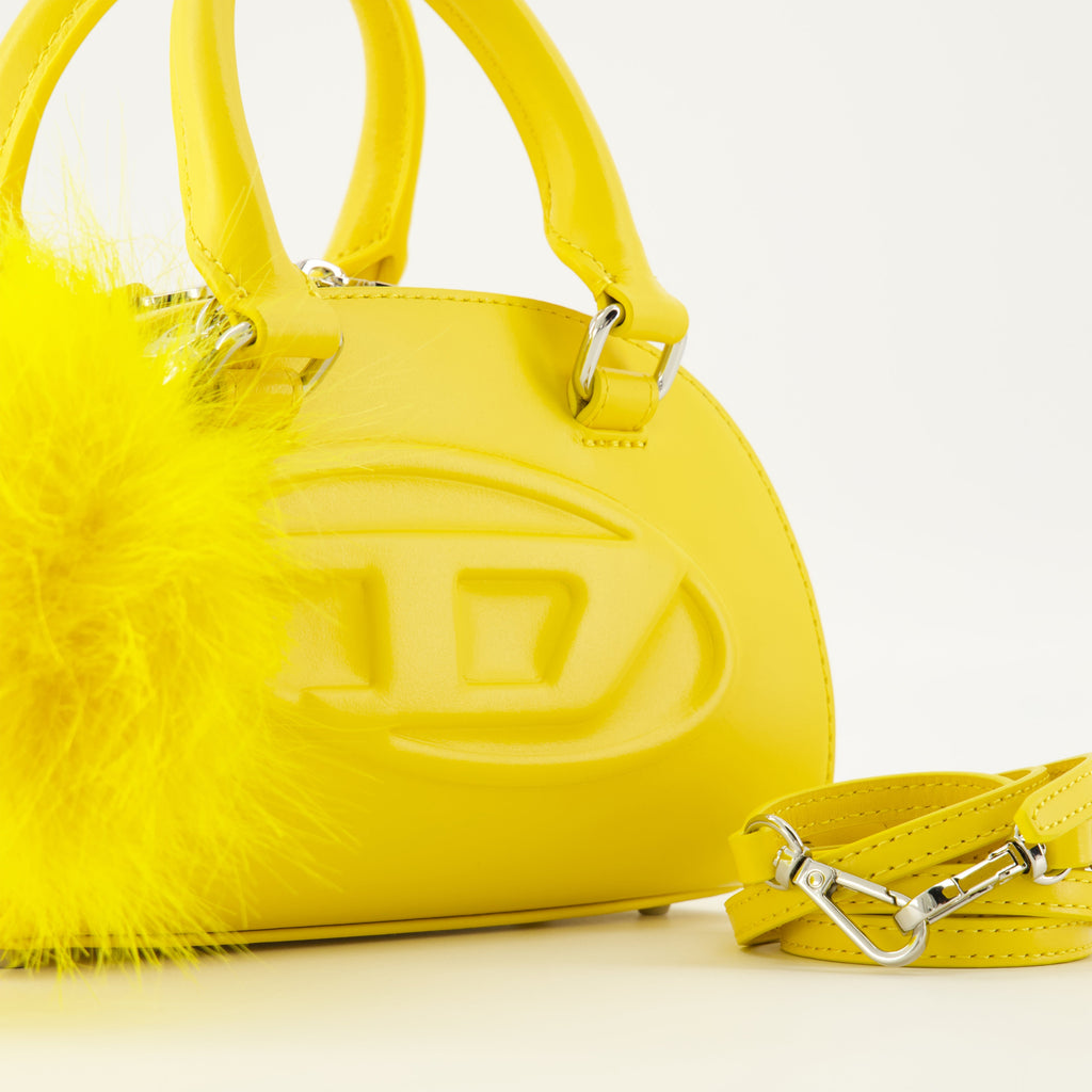 1DR Dome Bag, Diesel bag, yellow handbag, designer handbag, leather accessories