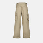 Image of Beige Cargo Pants by Ami PARIS for Men - Season Autumn-Winter 2025 - Detail View 2