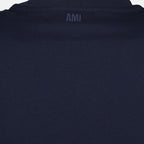 AMI Paris T-shirt, organic cotton t-shirt, navy blue t-shirt, unisex apparel, Spring Summer 2025 collection