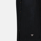 Prada denim dress, sleeveless dress, Fall-Winter 2024, luxury women's wear, black denim
