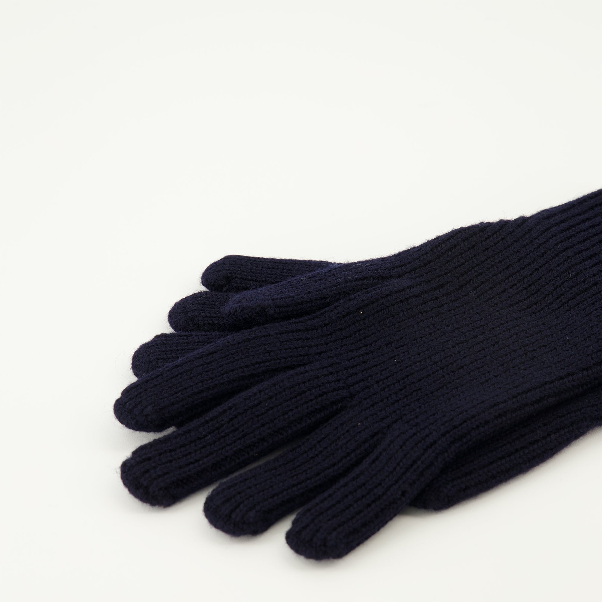 Moncler gloves, wool gloves, navy gloves, slip-on gloves, Autumn-Winter 2025