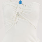 Christopher Esber dress, long white dress, sculpted bodice dress, elegant evening wear, Autumn-Winter collection