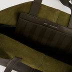 tote bag, AMI Paris, brown leather bag, grained leather tote, unisex accessories