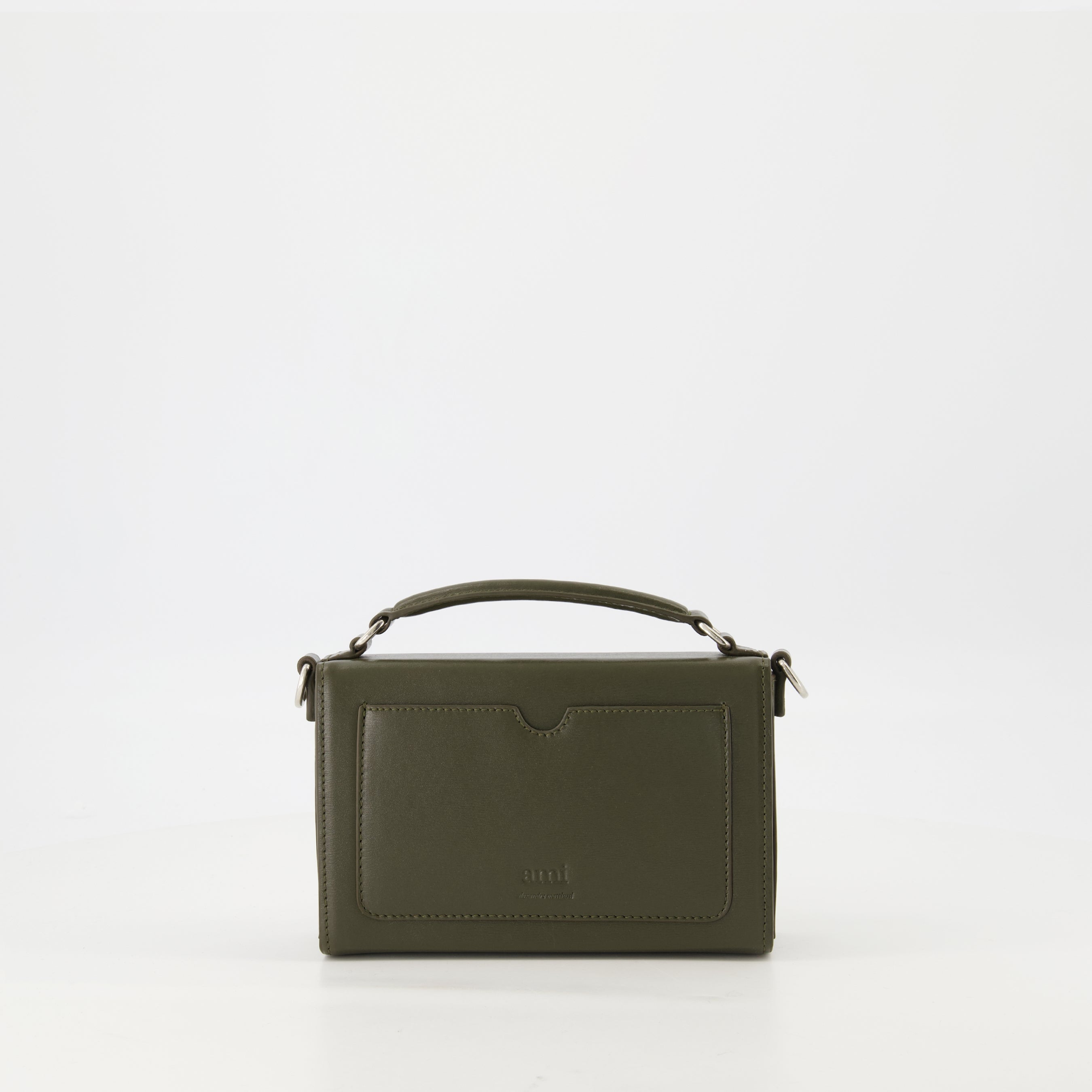 Brown leather bag, AMI Paris lunch bag, unisex leather accessory, stylish lunch bag, Spring-Summer collection