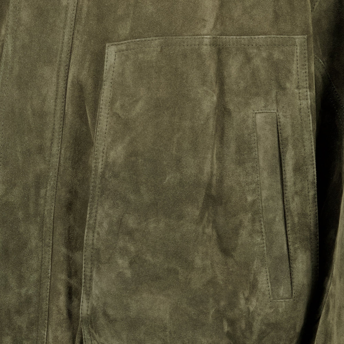 Khaki Suede Leather Bomber Jacket