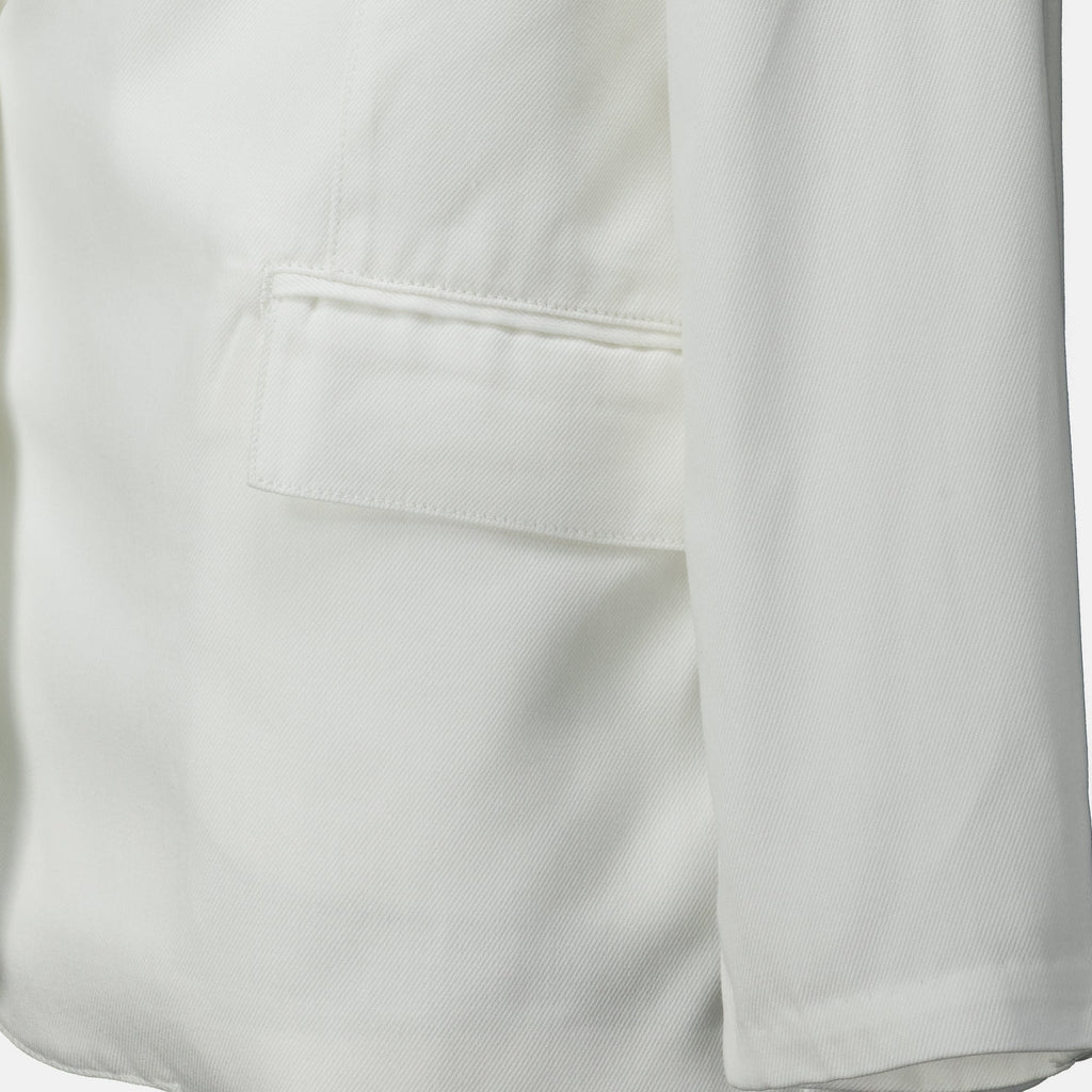 Taillierte Satin-Denim-Jacke