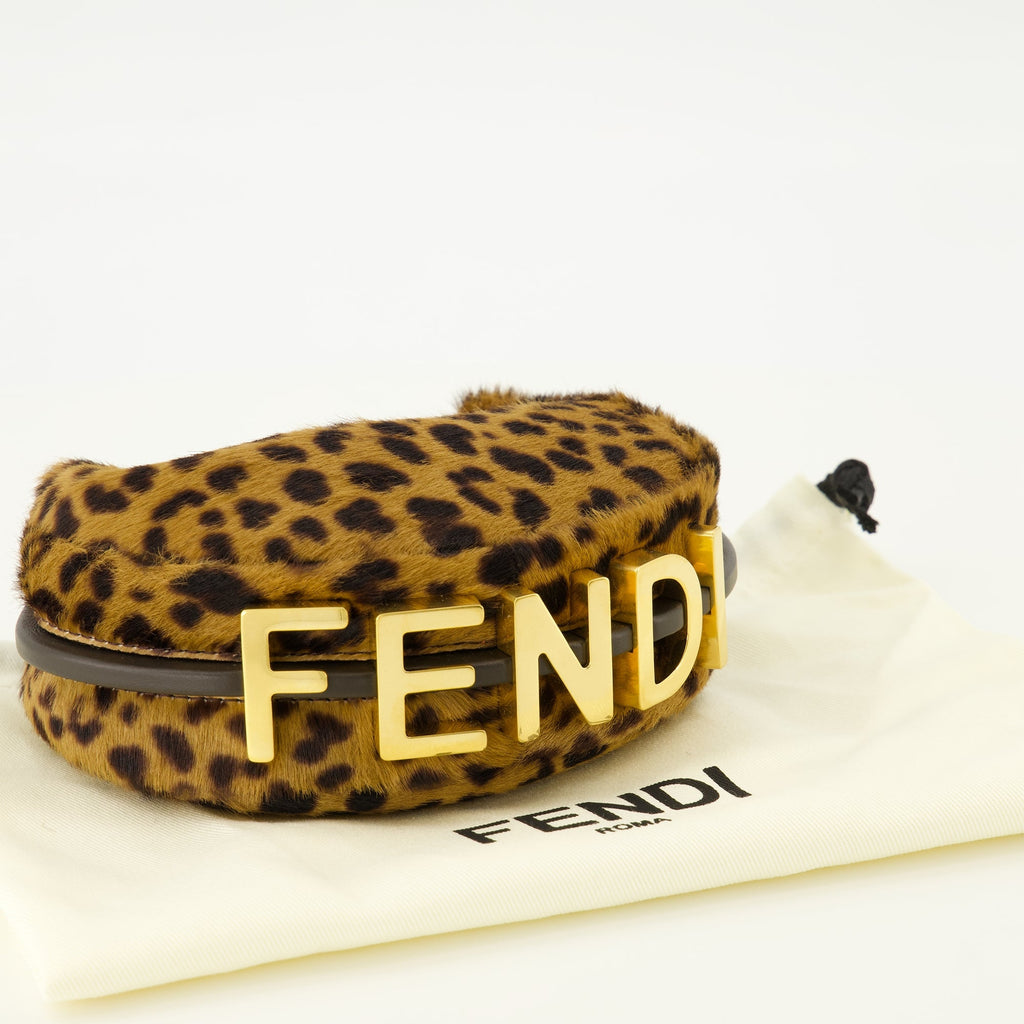 leopard print bag, Fendi accessories, calf leather bag, luxury handbag, designer shoulder bag