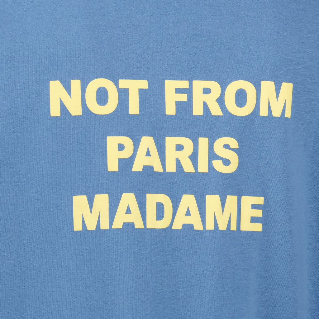青いTシャツ「Not From Paris Madame」 - Drôle de Monsieur