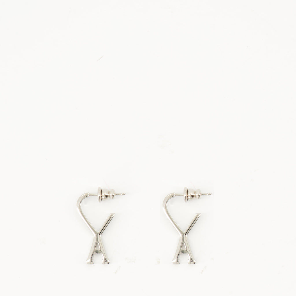 Ami de coeur earrings, Ami Paris, silver earrings, brass jewelry, mixte model earrings