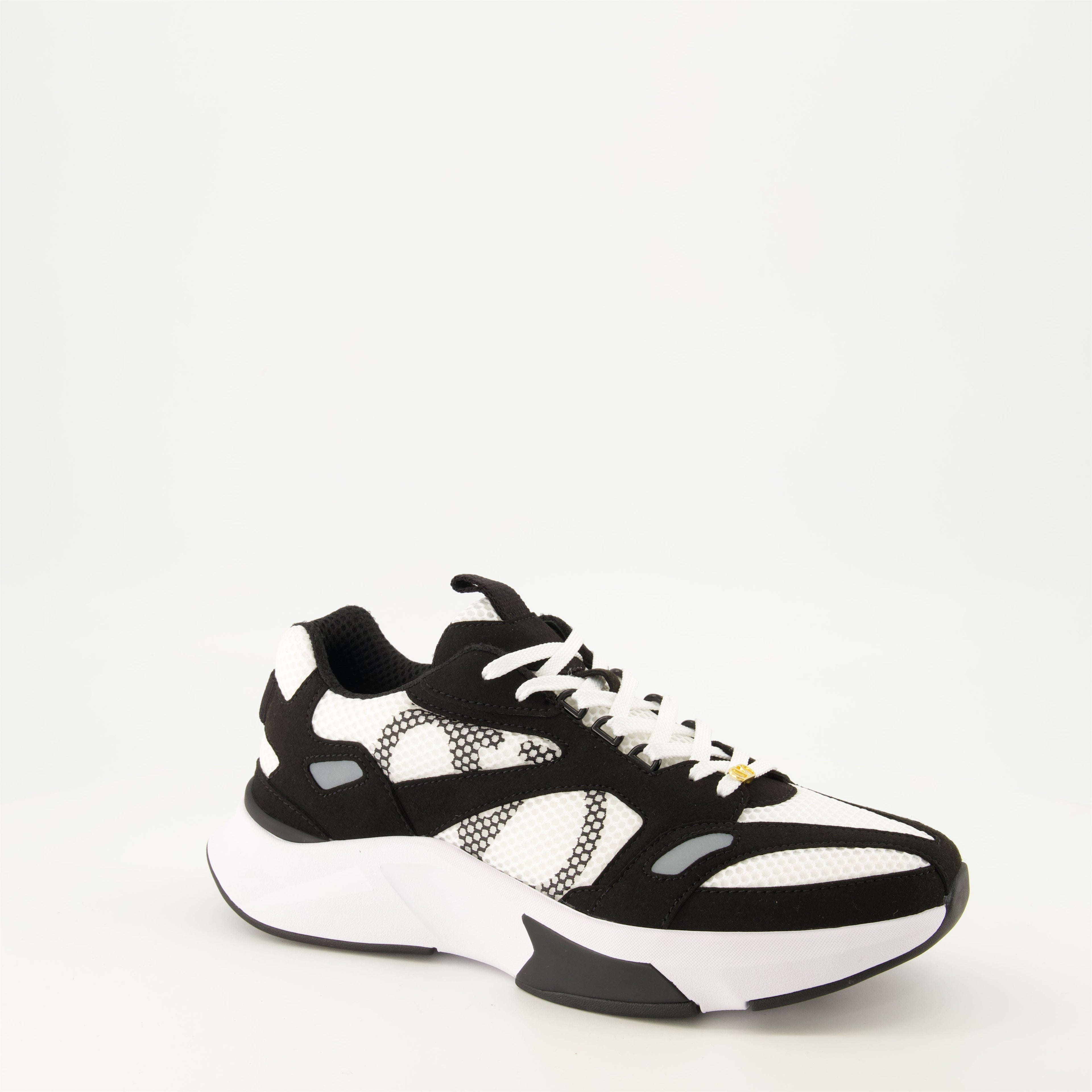 Demivee White Fabric Sneakers