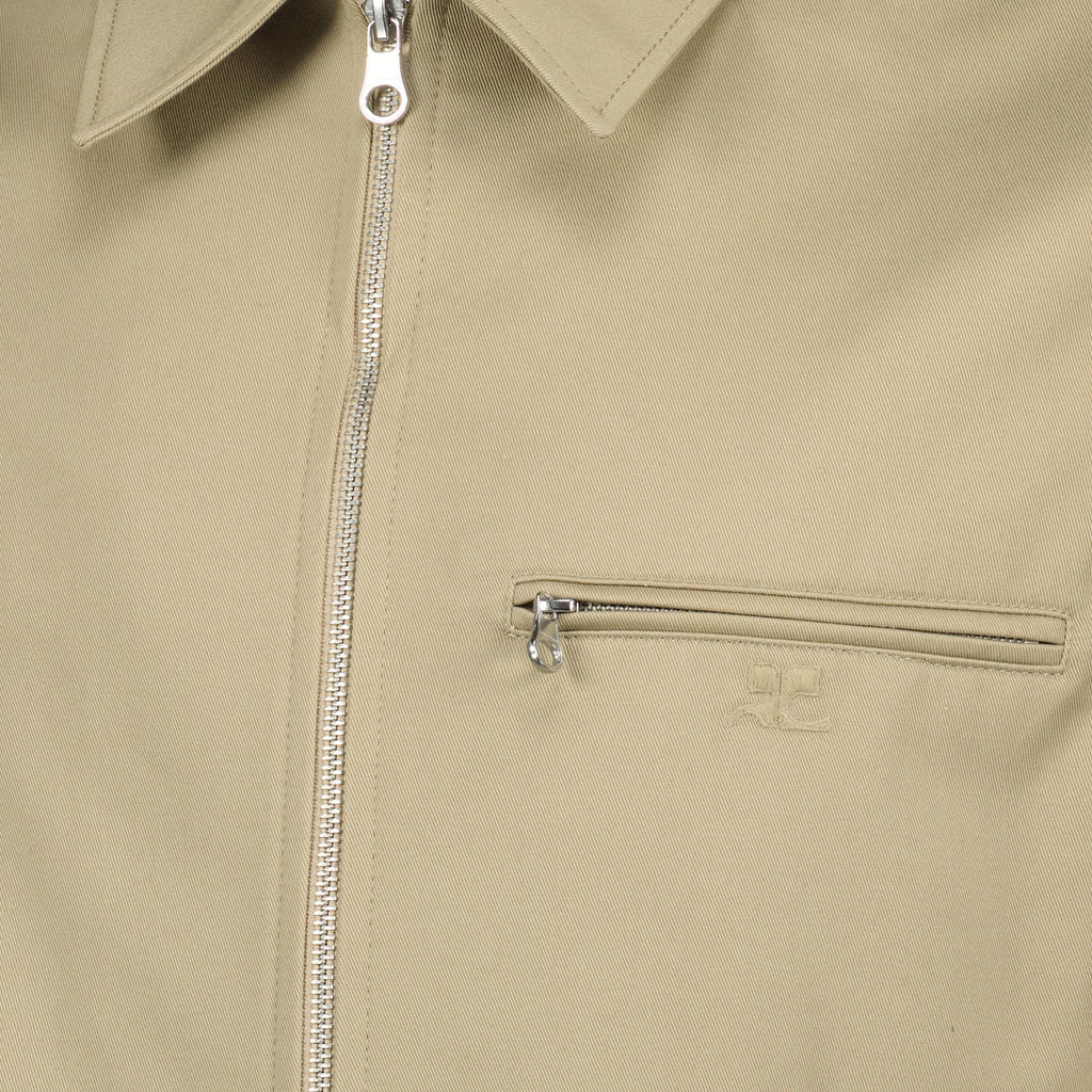 beige zip jacket, Courrèges jacket, classic collar jacket, spring summer collection, modern outerwear