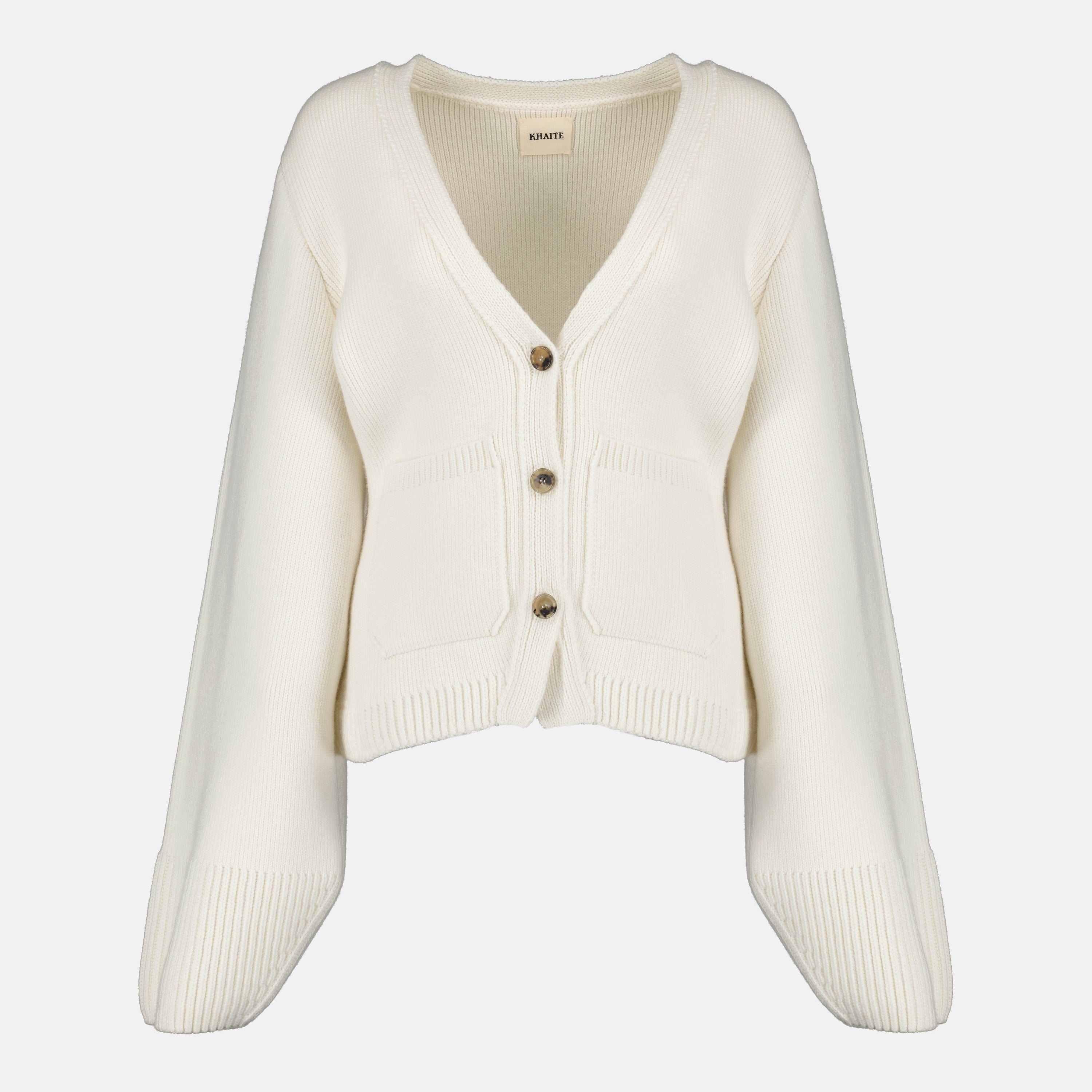 Khaite cardigan, white cashmere cardigan, Scarlet Cardigan, Autumn Winter collection, women's luxury clothing