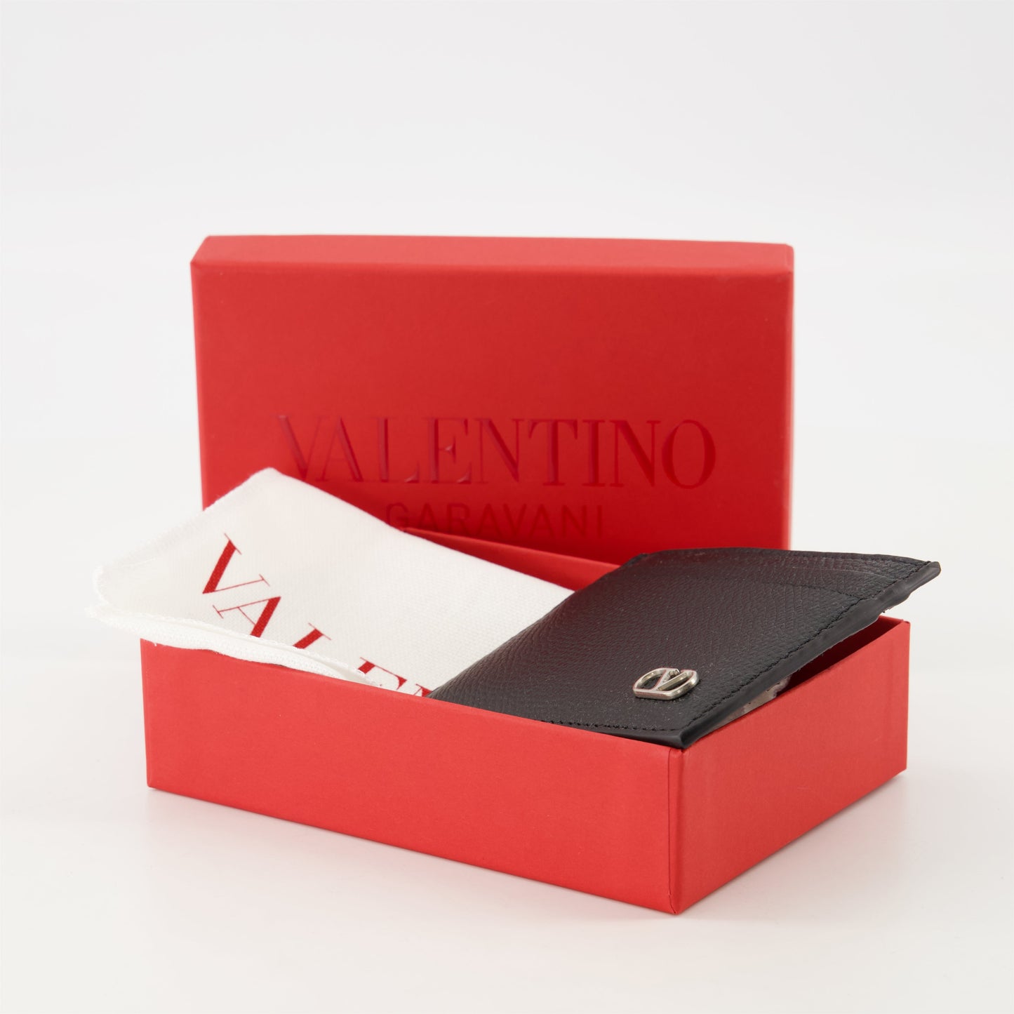 VLogo Signature, card holder, black leather, Valentino, men accessories