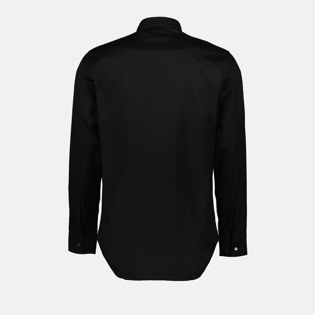Dior black shirt, luxury cotton shirt, elegant men's shirt, high-end fashion, Autumn-Winter 2024 collection