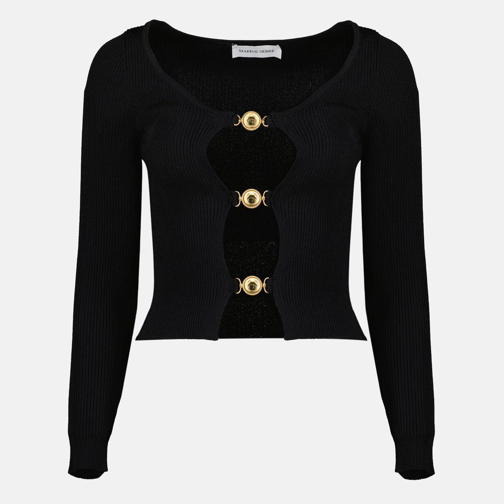 Cardigan Nero Cut-Out