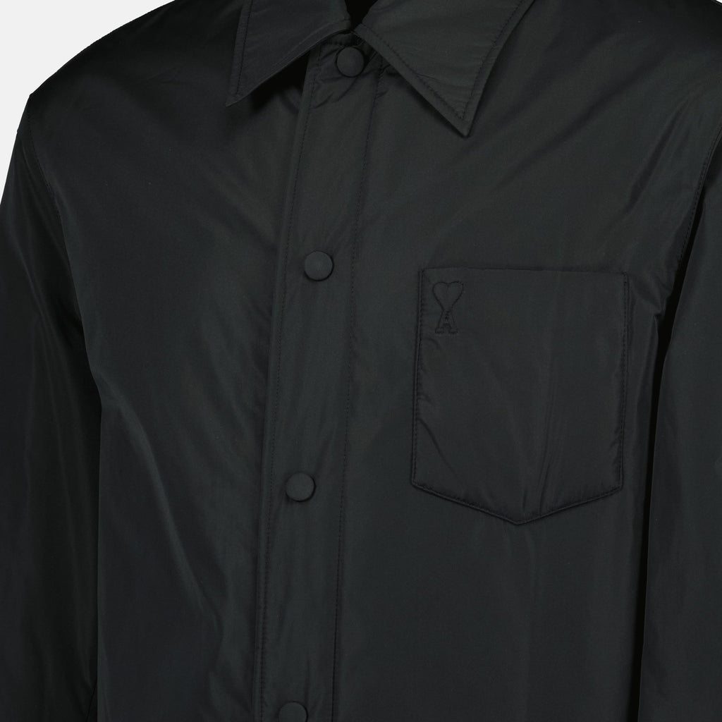 AMI Paris, nylon shirt jacket, autumn winter collection, classic collar jacket, men's outerwear