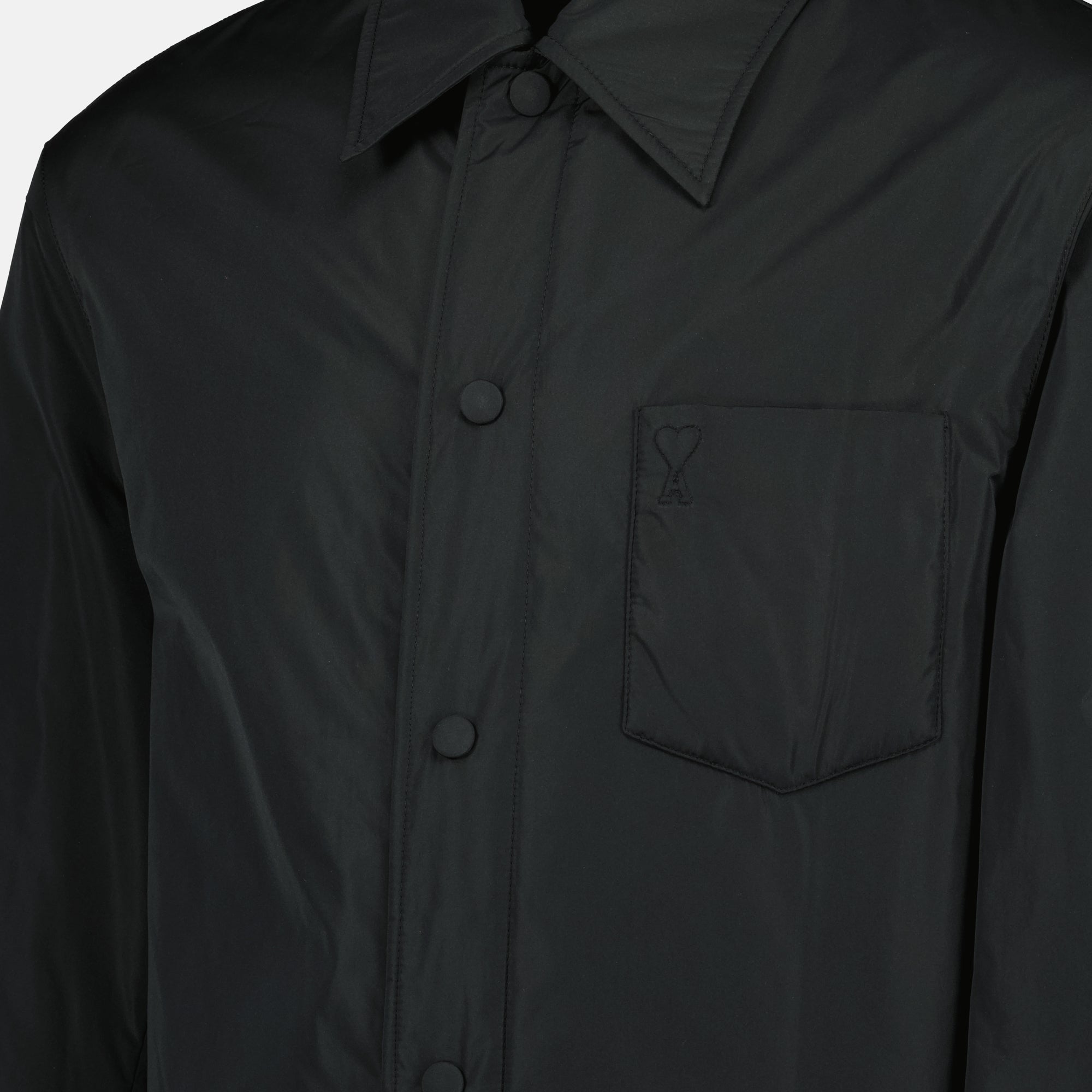AMI Paris, nylon shirt jacket, autumn winter collection, classic collar jacket, men's outerwear