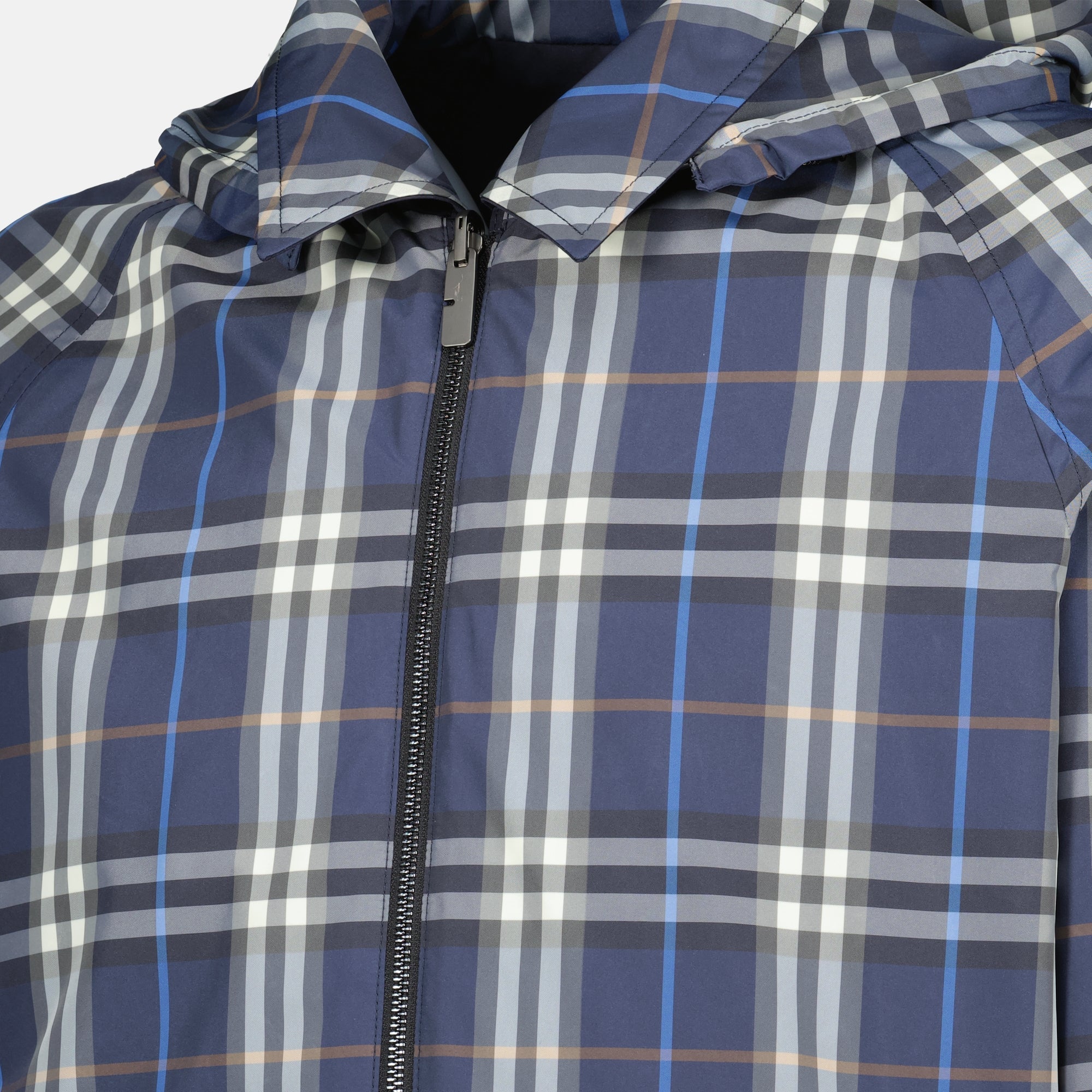 Reversible Check Navy Jacket - Burberry - Men | WE IN STYLE