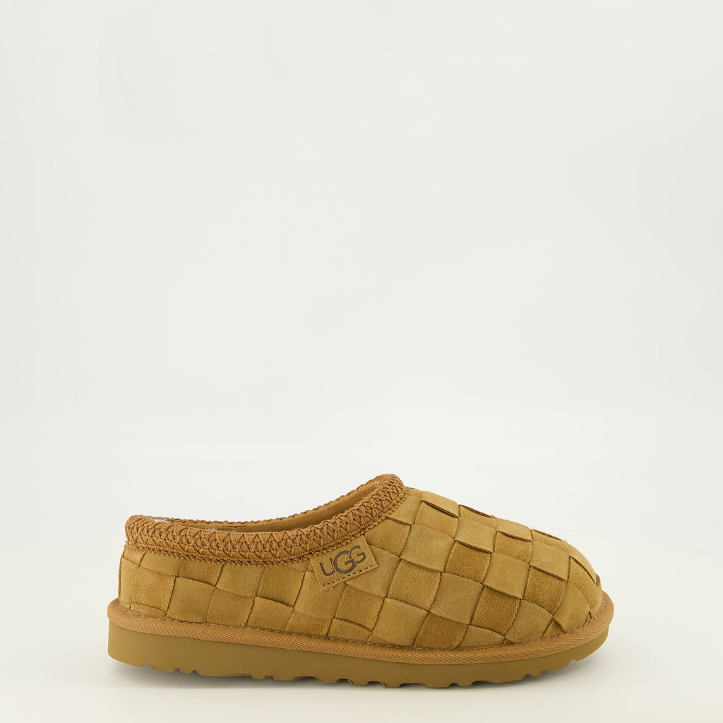 Tasman Woven 브라운 스웨이드 뮬