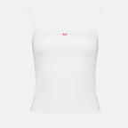 T-Hop-D, Diesel tank top, white jersey top, luxury women's wear, elegant tank top
