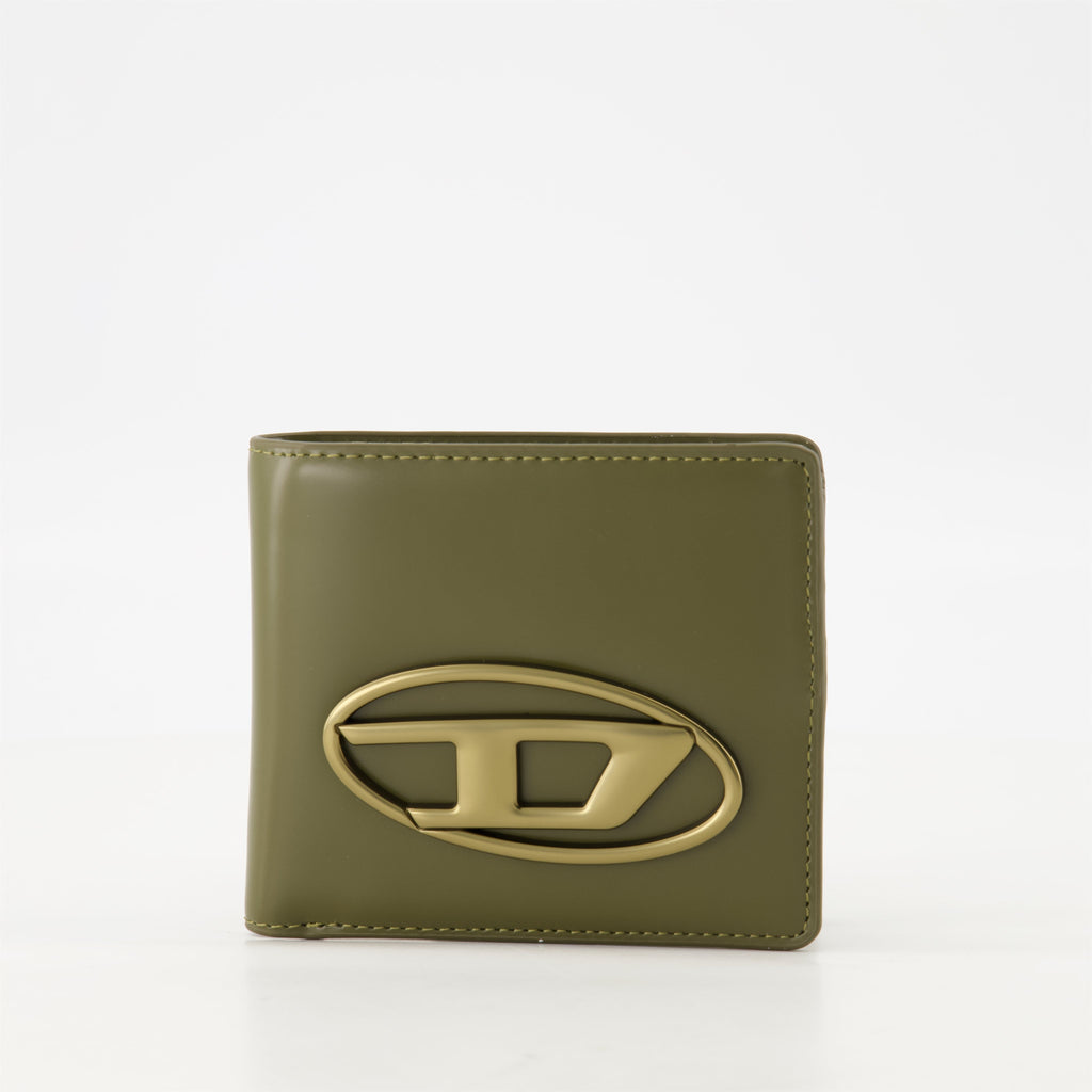 Diesel wallet, khaki leather wallet, unisex wallet, flap closure wallet, Spring-Summer 2025 collection