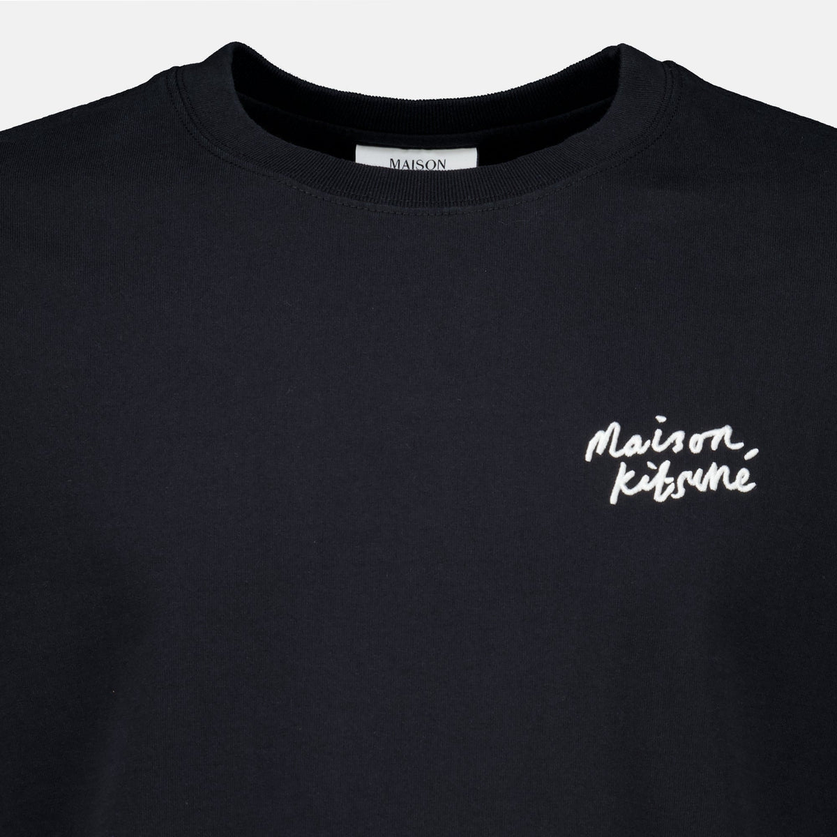 Black Embroidered T-Shirt - Maison Kitsuné
