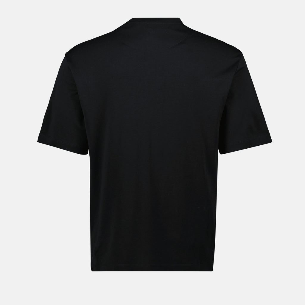 Image du T-shirt logo noir de Prada pour hommes - Saison Printemps-Été 2025 - Détail 2
