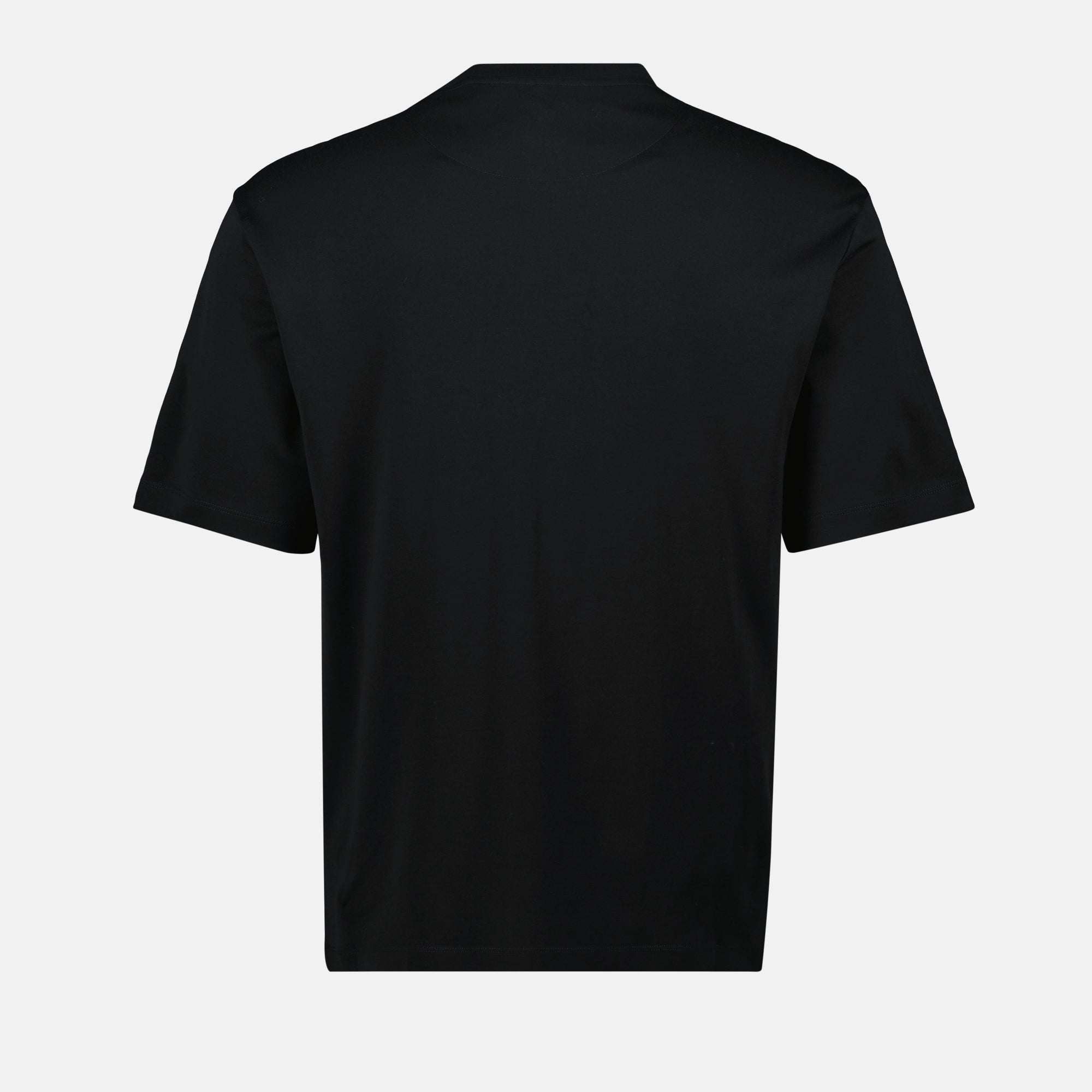 Image du T-shirt logo noir de Prada pour hommes - Saison Printemps-Été 2025 - Détail 2