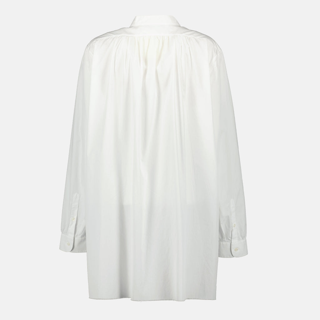 Image of White Cotton Shirt by Prada for Women - Season Spring-Summer 2026 - Back View